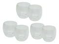 Set De 6 Vasos 80 ml Doble Pared De Vidrio p/ Cafe