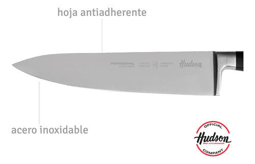 Cuchillo Chef 8 Hudson Professional Mango Remache Negro
