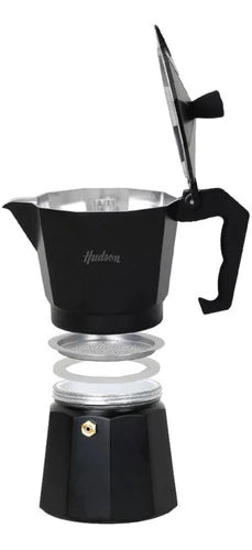 Cafetera Aluminio Negra 9 Tazas Cafe Full Black
