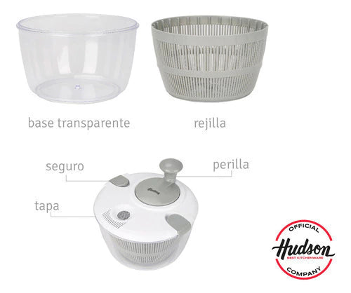 Escurridor de Verduras Plástico Centrifugador Blanco