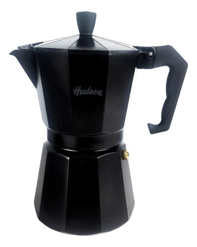 Cafetera Italiana de Aluminio Para 6 Pocillos Línea Total Black