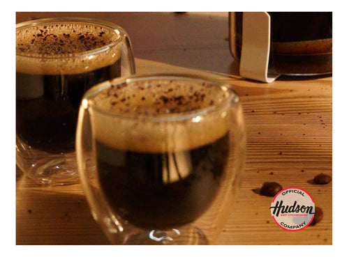 Set De 2 Vasos Café 150ml Doble Pared de Vidrio
