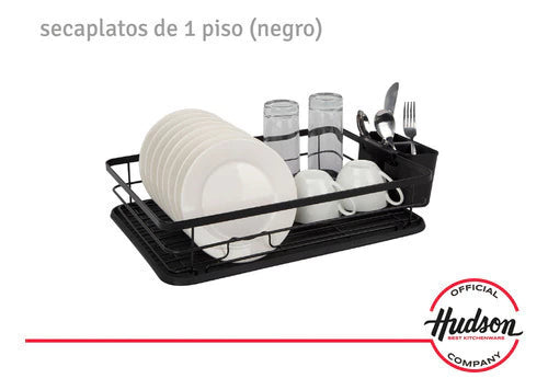 Escurridor de Platos Acero Inoxidable 1 Piso Negro
