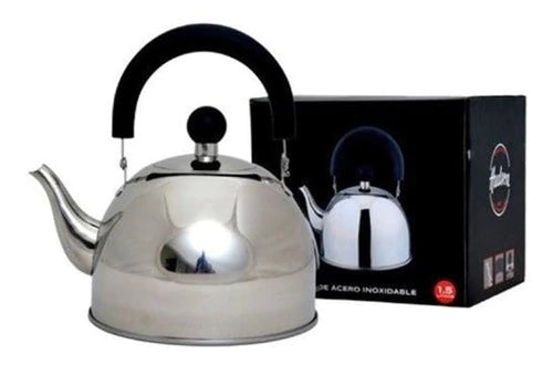 Pava Pico Matero 1.5 L Acero Inoxidable Mango Negro