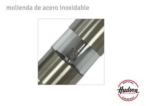 Molinillo Pimentero de Acero Inoxidable Botón Pulsador