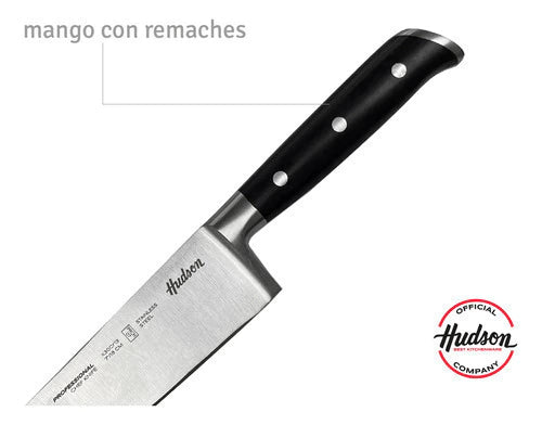 Cuchillo Cheff Línea Professional 7 Inoxidable + Tabla De Madera 33x23