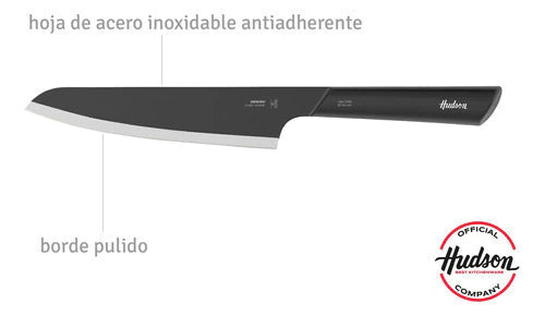 Set De Cuchillos Desing + Tabla Bambú 27x19+ Afilador Hudson