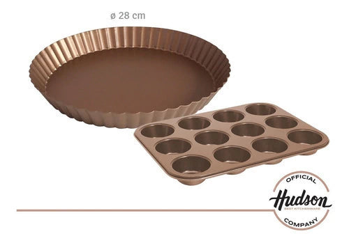 Set Tartera 28 cm + Muffins x12 Cupcakes Antiadherente