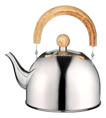 Pava Acero Inoxidable Pico Matero 1.5 Lts Mango Madera