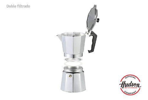 Batería de Acero Inoxidable 6 piezas + Cafetera Acero Pulido 6 Pocillos