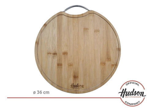 Tabla Pizzera De Madera Bambú Cocina 36 Cm X 1,5 Cm