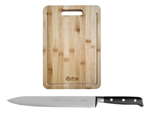 Cuchillo Carnicero Trinchador Línea Profes + Tabla De Madera 33x23 cm