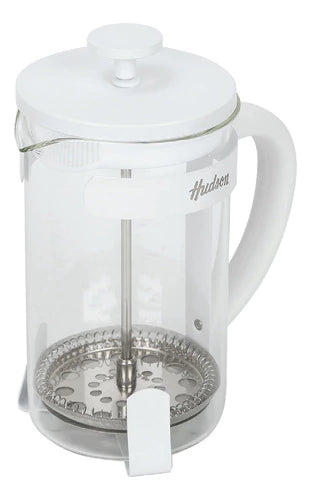 Cafetera de Vidrio Embolo Francesa Blanca 600 ml