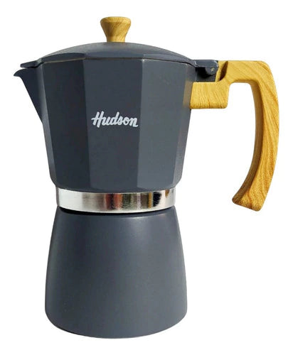 Cafetera Esmaltada Italiana Gris Moka 6 Pocillos
