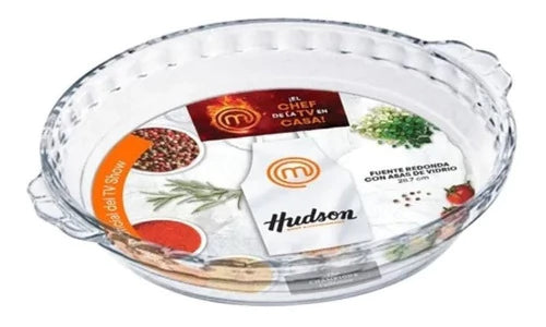 Fuente de Vidrio Templado Redonda 28.7 cm c/ Asas para Horno