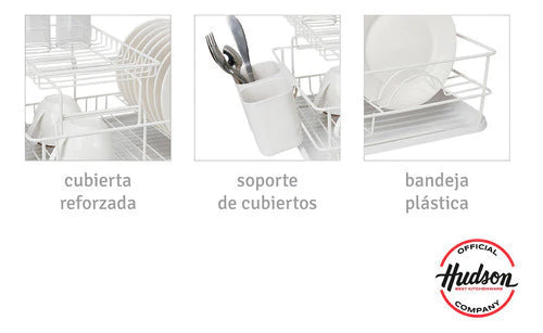 Escurridor de Platos Acero reforzado 2 pisos Blanco