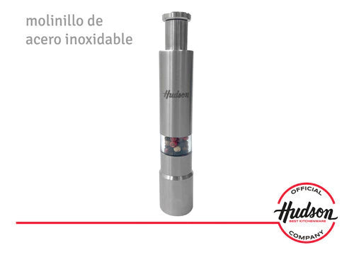 Molinillo Pimentero de Acero Inoxidable Botón Pulsador
