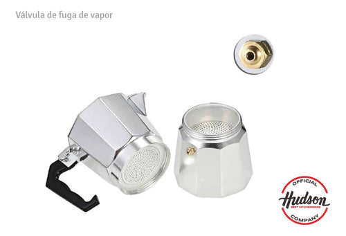 Batería de Acero Inoxidable 6 piezas + Cafetera Acero Pulido 6 Pocillos