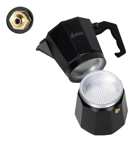 Cafetera Aluminio Negra 9 Tazas Cafe Full Black