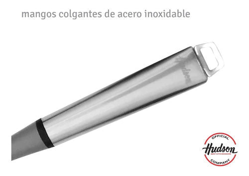 Cuchara Hudson De Nylon Gris Con Mango Acero Inoxidable