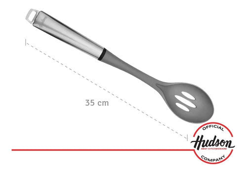 Cuchara Hudson De Nylon Gris Con Mango Acero Inoxidable