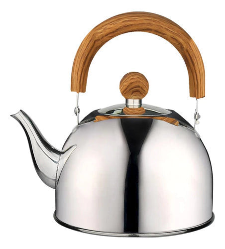 Pava Acero Inoxidable Pico Matero 1.5 Lts Mango Madera