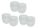 Set De 6 Vasos Doble Pared De Vidrio Lisos De 150 Ml