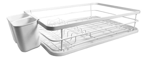 Secaplatos Escurridor Acero Hudson 1 Piso Bandeja Cocina Bz3 Color Blanco Sp09