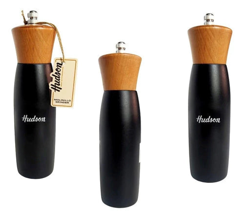 Molinillo De Madera Hudson Laqueado Color Negro 20 Cm