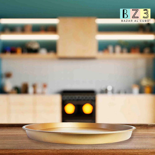 Pizzera Redonda con Doble Antiadherente 35 cm Cobre