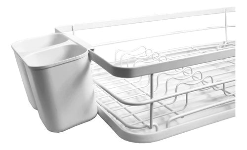 Secaplatos Escurridor Acero Hudson 1 Piso Bandeja Cocina Bz3 Color Blanco Sp09