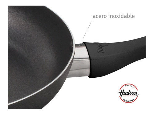 Sarten de alumino 24 cm c/ Mango Siliconado Negro
