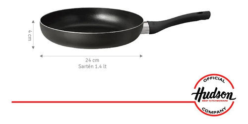 Sarten de alumino 24 cm c/ Mango Siliconado Negro