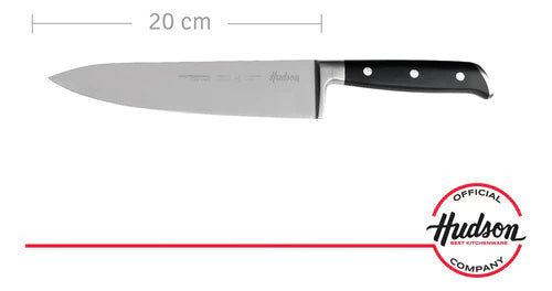 Cuchillo Chef 8 Hudson Professional Mango Remache Negro