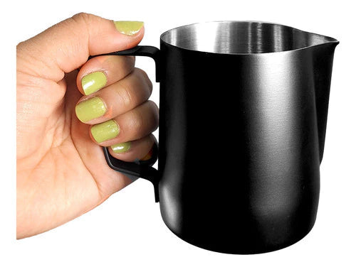 Jarro Negro Pitcher W30 330ml Barista Arte Latte Cafe Lechero