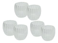 Set 6 Vasos Doble Pared Vidrio Rayado De 80ml Hudson