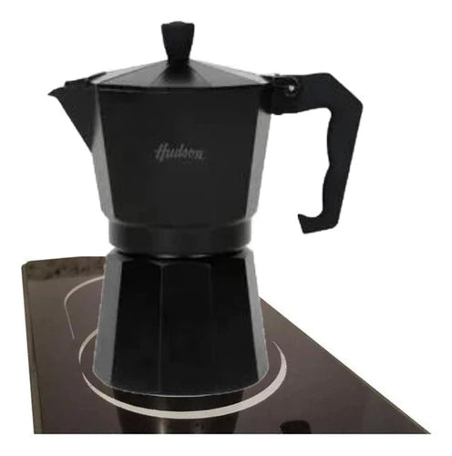 Cafetera Aluminio Negra 9 Tazas Cafe Full Black