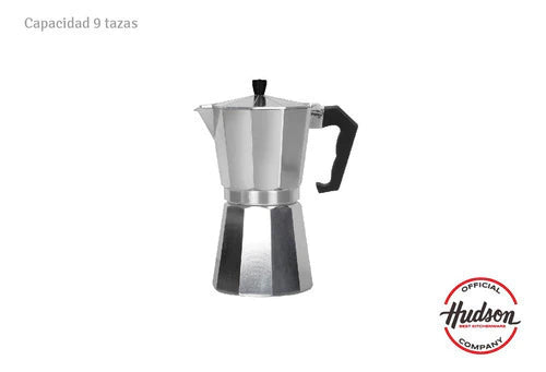 Set Bateria 6 Piezas + Cafetera Italiana Linea Hudson Acero