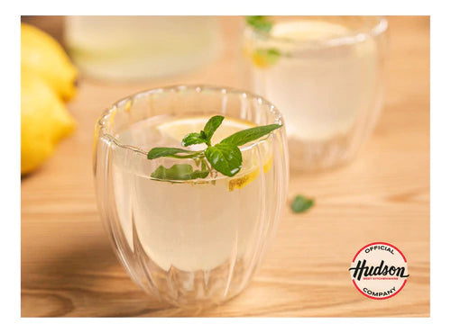 Jarra De Doble Vidrio 1.4 Litros + 6 Vasos doble pared 80 ml