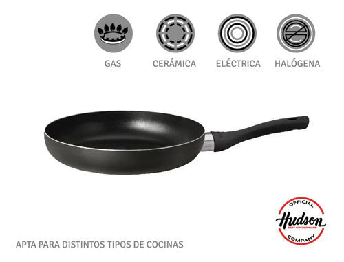Sarten de alumino 24 cm c/ Mango Siliconado Negro