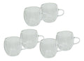 Set 6 Vasos Doble Pared Vidrio Con Asa De 150ml Hudson