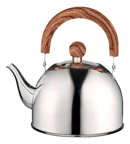 Pava Acero Inoxidable Pico Matero 1.5 Lts Mango Madera