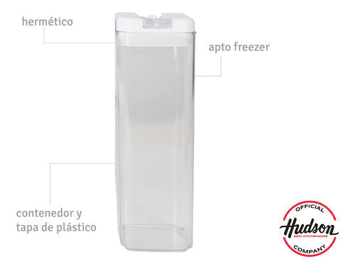 Set x5 Frascos Plásticos Herméticos con Tapa Rectangulares