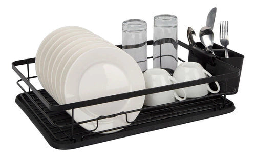 Escurridor de Platos Acero Inoxidable 1 Piso Negro
