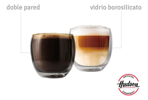 Set De 6 Vasos 80 ml Doble Pared De Vidrio p/ Cafe