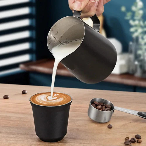 Jarro Negro Pitcher W30 330ml Barista Arte Latte Cafe Lechero
