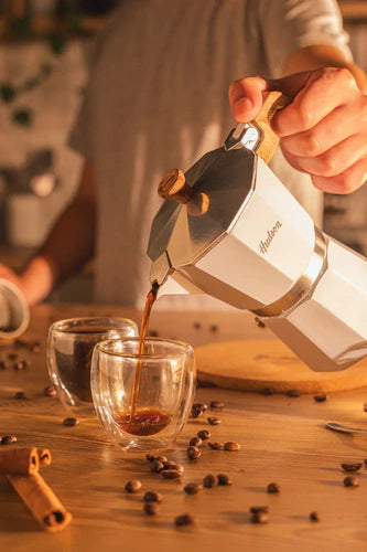 Cafetera Esmaltada Italiana Gris Moka 6 Pocillos