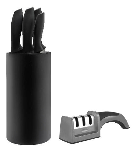 Set Afilador + Cuchillo Color Negro