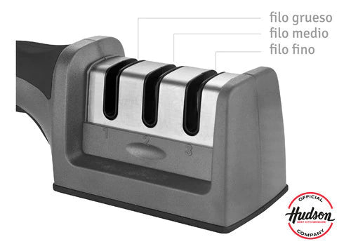 Set De Cuchillos de 20 y 12 cm + Afilador de 3 tipos
