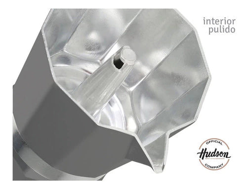 Cafetera Aluminio Hudson Gris Estilo Italiana 9 Tazas